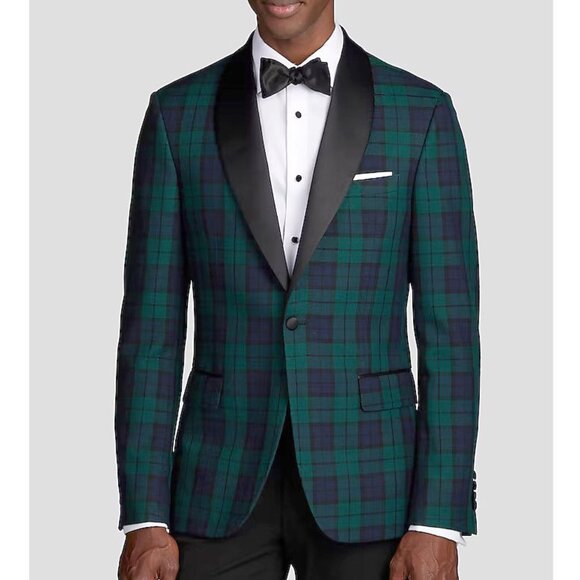 40R‎ Jos A Bank Jos A Bank Slim Fit Plaid Dinner Jacket Blazer E04486 - Picture 2 of 6